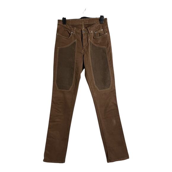 Jeckerson Mens Jeans Brown Preppy Golf Pants Brown Patches 29x34 - Picture 1 of 6